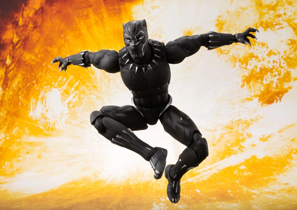 SH FIGUARTS MARVEL AVENGERS INFINITY WAR BLACK PANTHER & TAMASHII EFFECT ROCK - SHF55066. - Anotoys Collectibles
