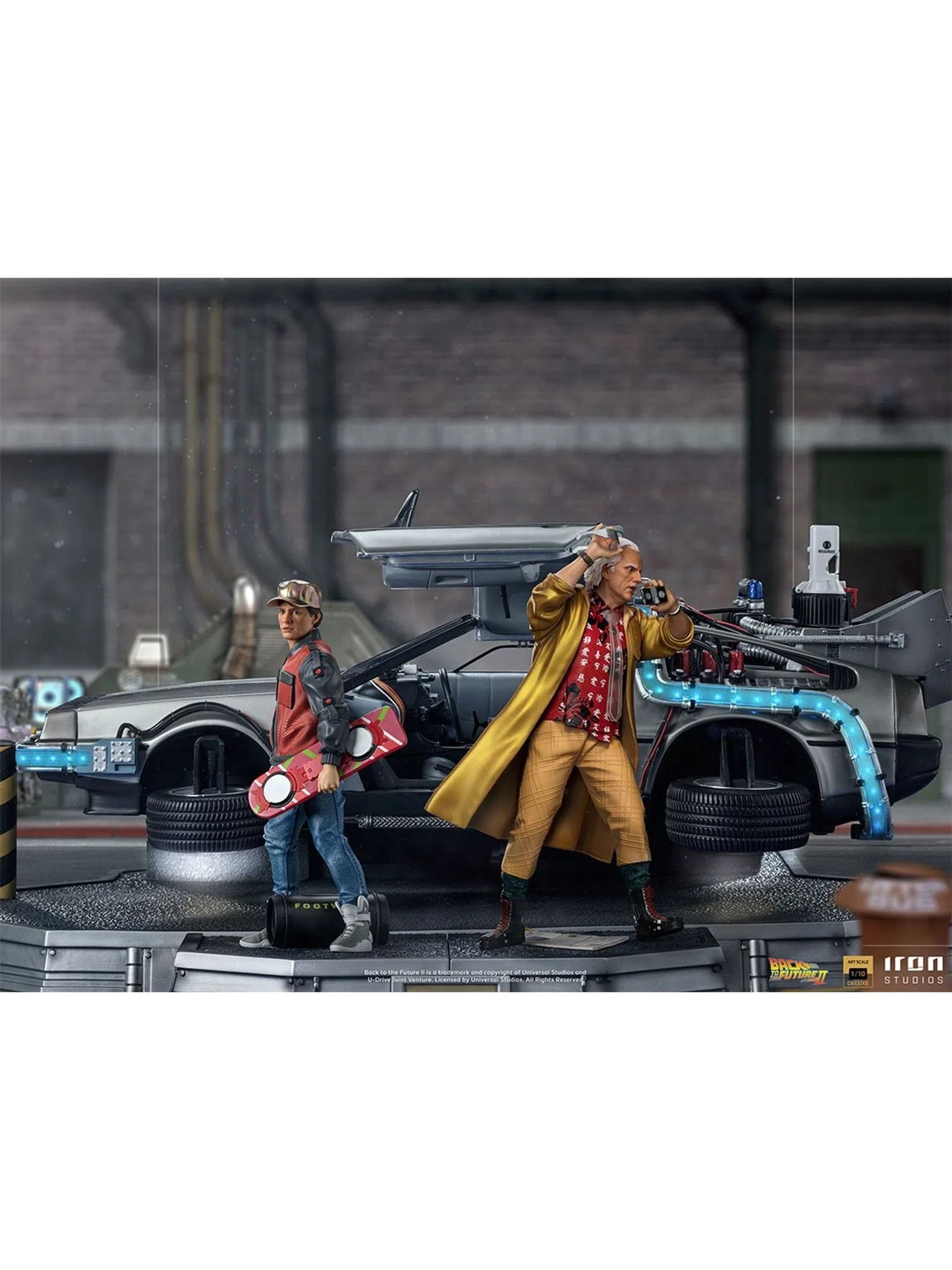 IRON STUDIOS DELOREAN FULL SET DELUXE ‚ BACK TO THE FUTURE PART II ART SCALE 1/10 - UNBTTF51021-10 - Anotoys Collectibles