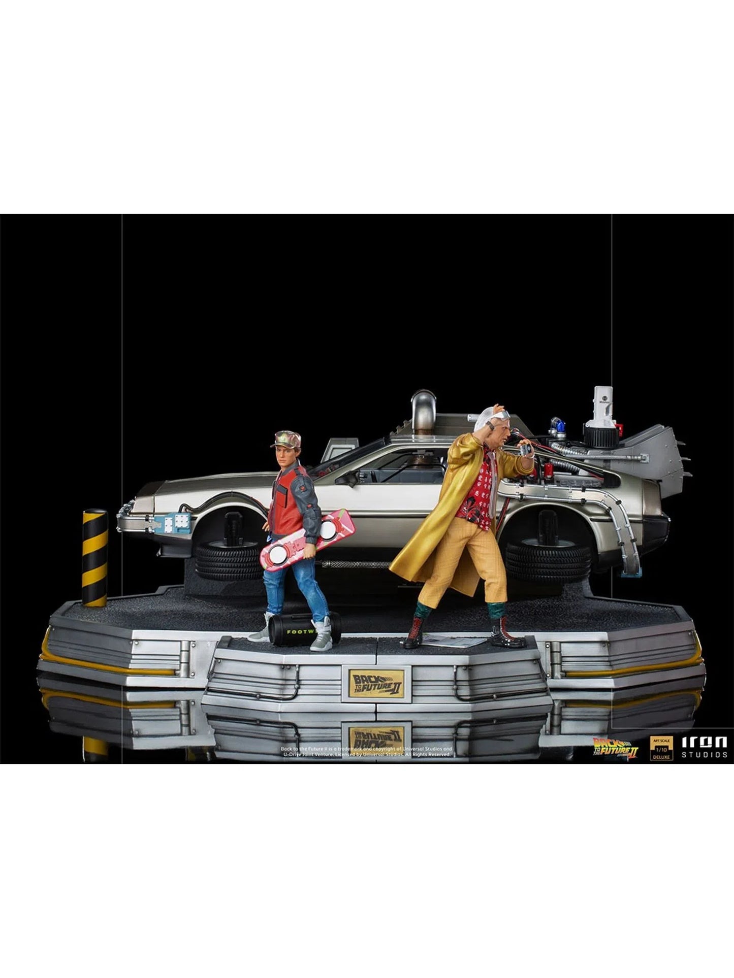 IRON STUDIOS DELOREAN FULL SET DELUXE ‚ BACK TO THE FUTURE PART II ART SCALE 1/10 - UNBTTF51021-10 - Anotoys Collectibles