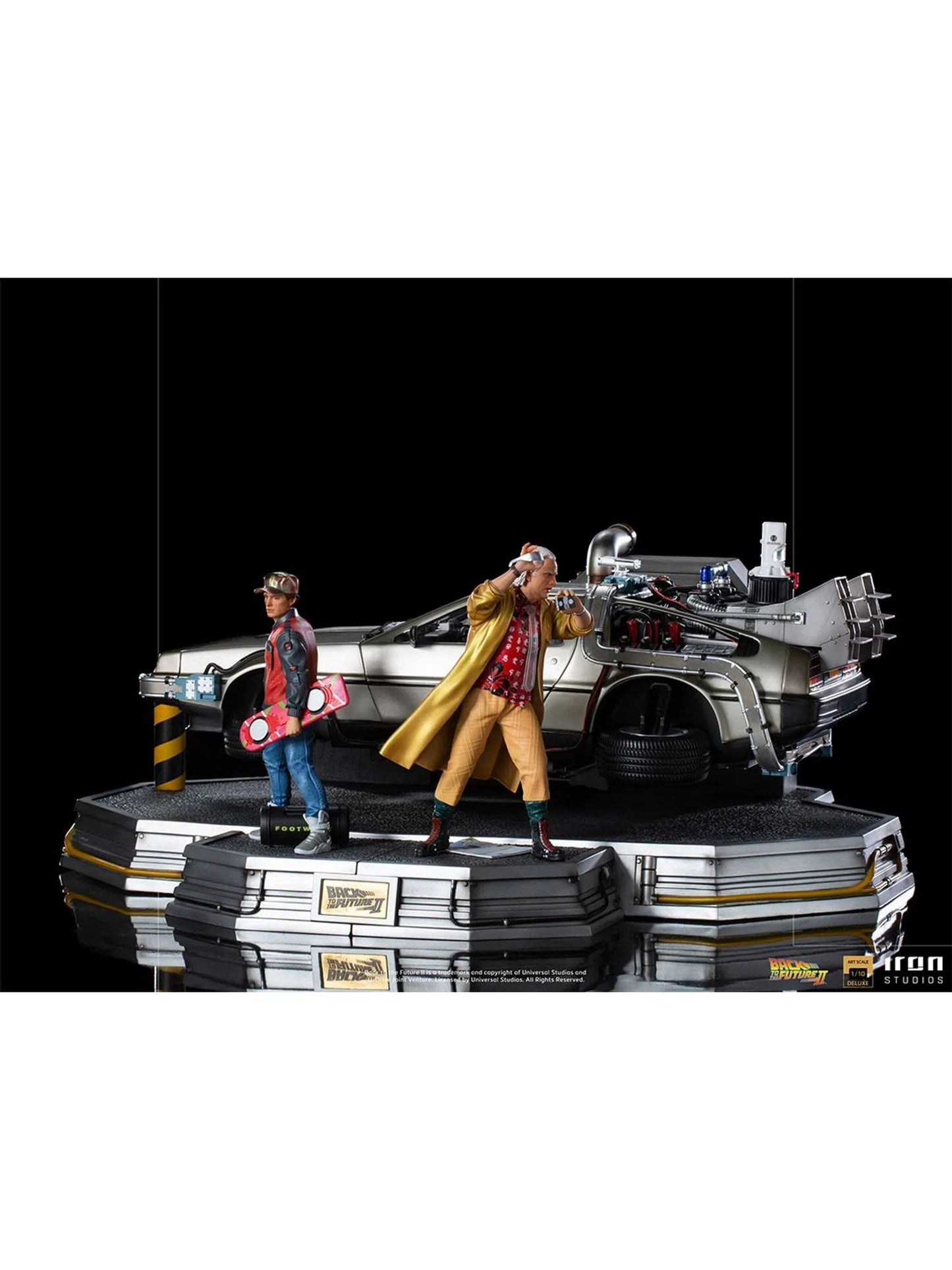 IRON STUDIOS DELOREAN FULL SET DELUXE ‚ BACK TO THE FUTURE PART II ART SCALE 1/10 - UNBTTF51021-10 - Anotoys Collectibles