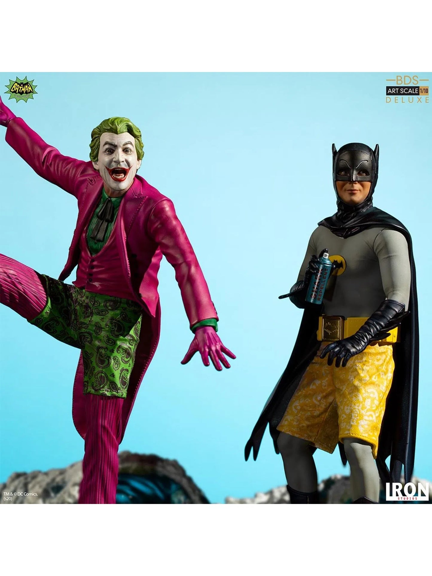 IRON STUDIOS DC BATMAN 66 THE JOKER DELUXE BDS ART SCALE 1/10 SCALE STATUE BATM6631720-10 - Anotoys Collectibles