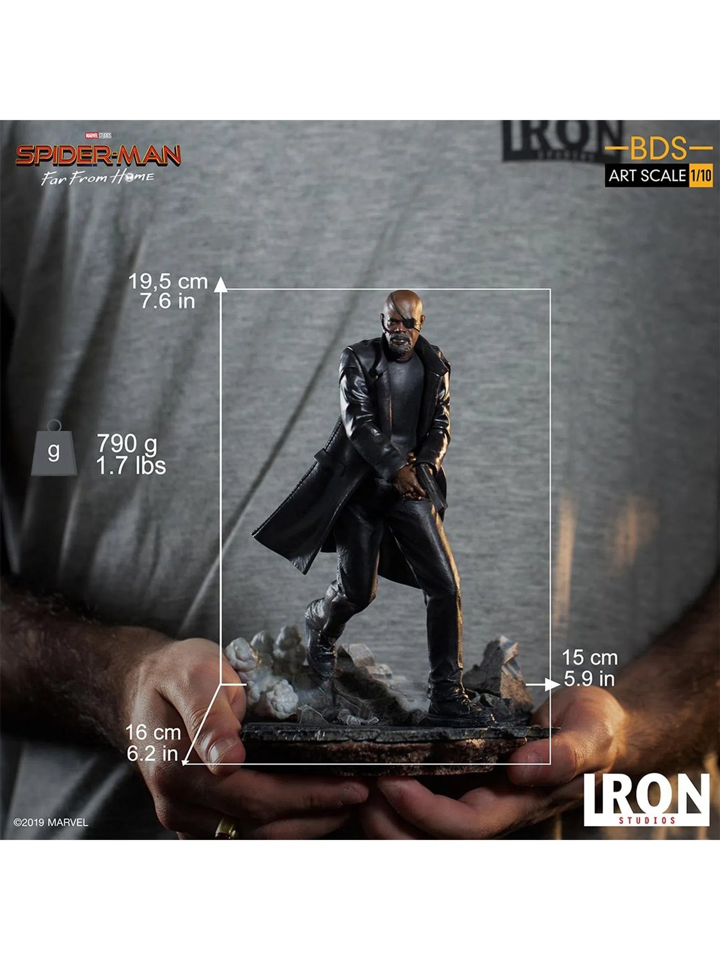 IRON STUDIOS SPIDER MAN FAR FROM HOME NICK FURY 1/10 MARCAS23119-10 - Anotoys Collectibles