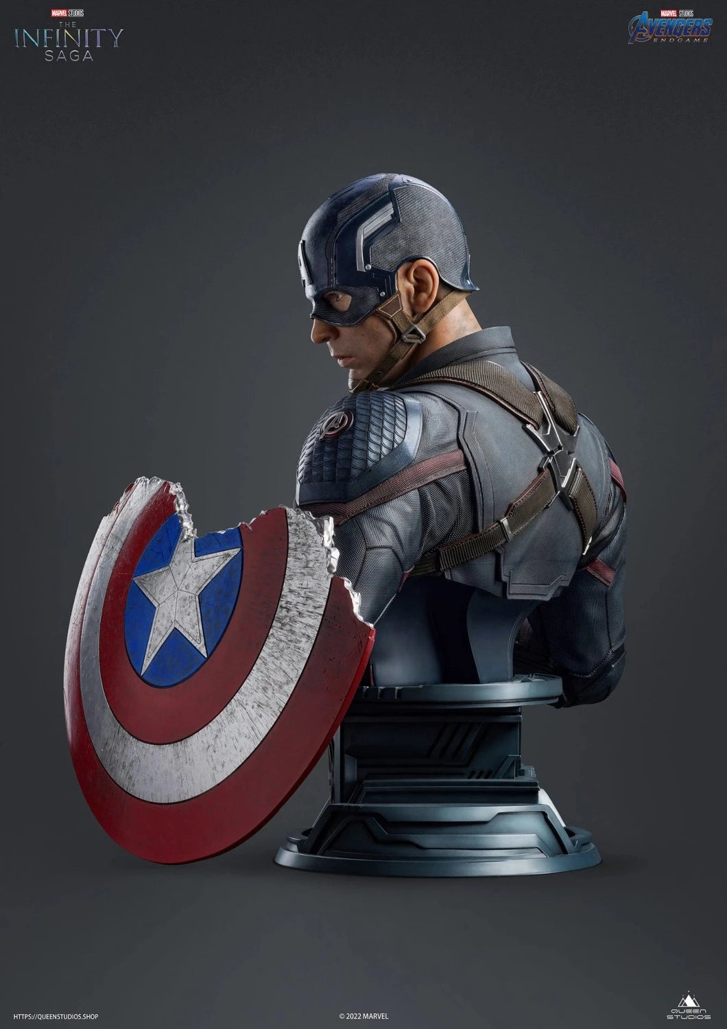 QUEEN STUDIOS LIFE SIZE CAPTAIN AMERICA BUST (PRE-ORDER) - Anotoys Collectibles