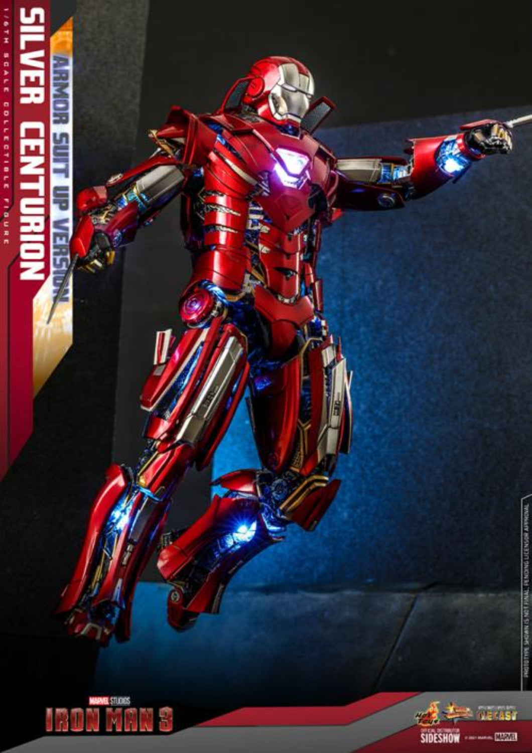 HOT TOYS IRON MAN 3 - SILVER CENTURION (ARMOR SUIT UP VERSION) - MMS618D43 - Anotoys Collectibles