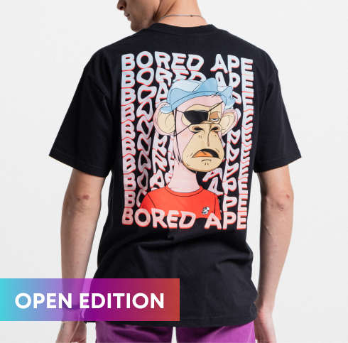 Special Edition Bored Ape Phygital Tee -  BLACK/WHITE BAYC2832-02 - Anotoys Collectibles
