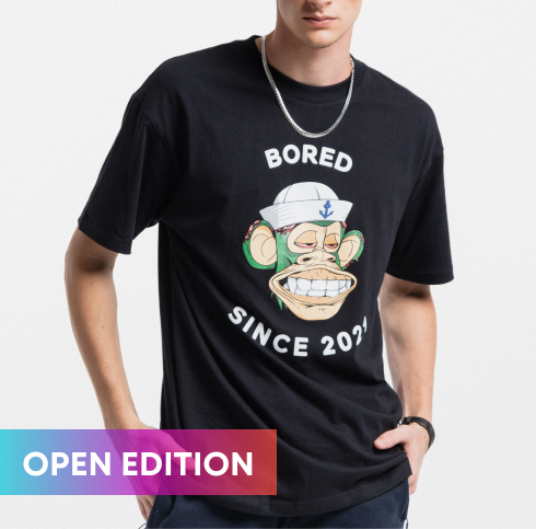 Special Edition Bored Ape Phygital Tee - BLACK/WHITE BAYC5626-02 - Anotoys Collectibles