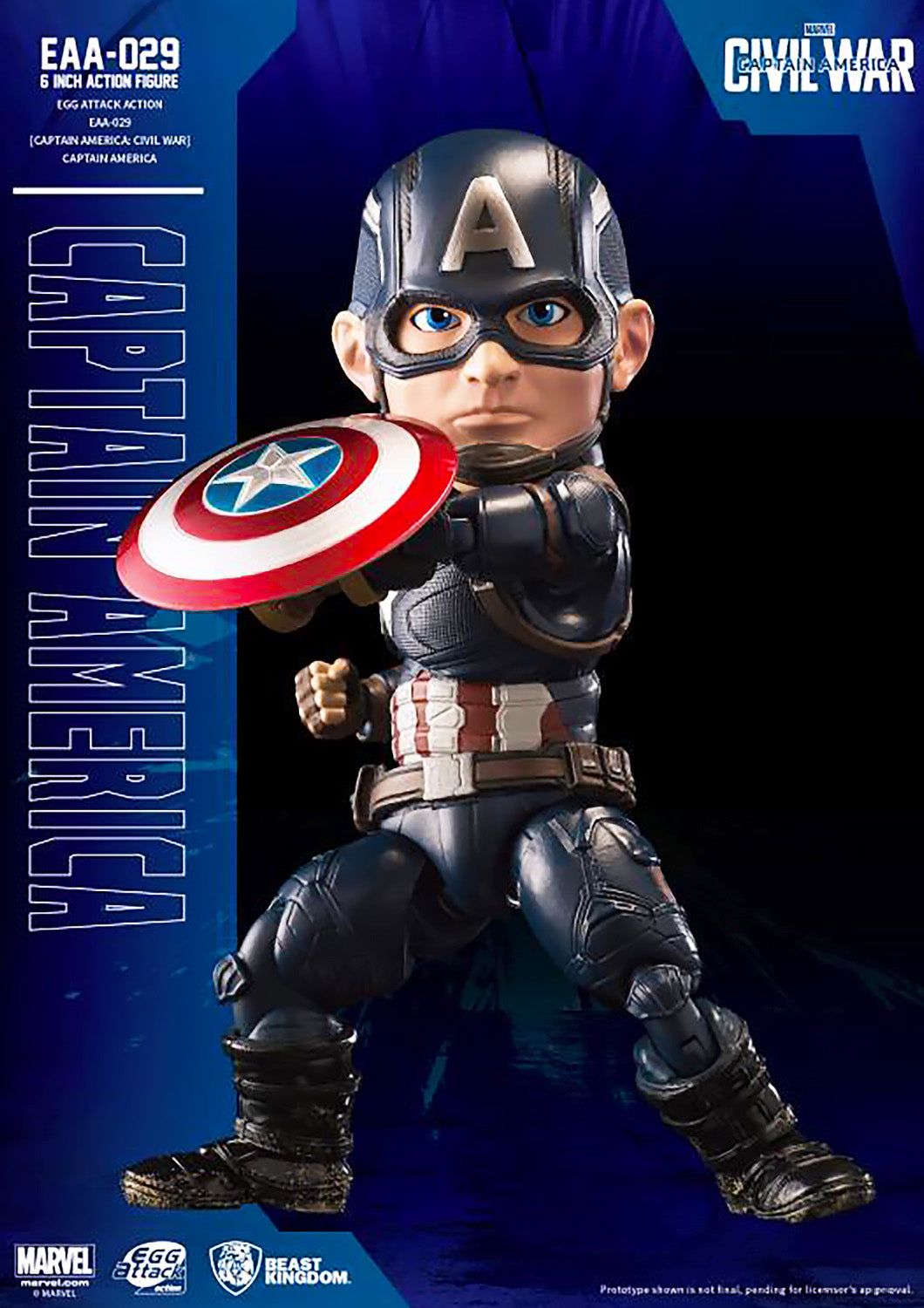 BEAST KINGDOM CIVIL WAR EGG ATTACK ACTION CAPTAIN AMERICA - EAA-029 - Anotoys Collectibles