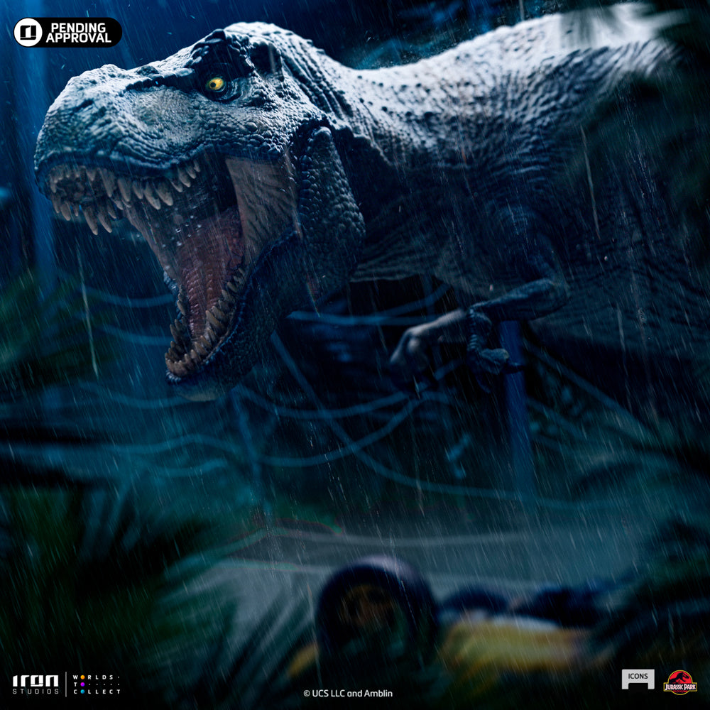 IRON STUDIOS T-REX ATTACK JURASSIC PARK ICONS - Anotoys Collectibles