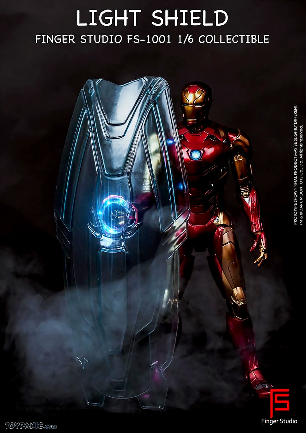 FINGER STUDIO HOLOGRAPHIC LIGHT SHIELD ILLUMINATED REALITY WEARABLE 1/6 SCALE - FS-1001 - Anotoys Collectibles