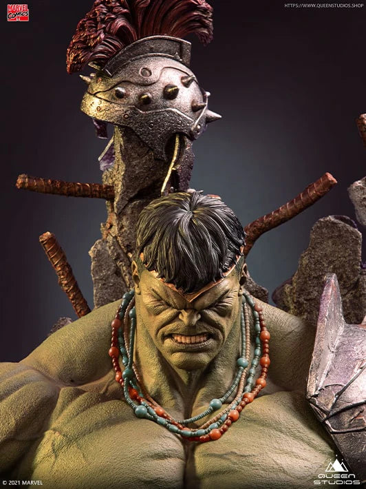 QUEEN STUDIOS MARVEL GREEN SCAR HULK STATUE 1/4 PREMIUM VERSION - Anotoys Collectibles