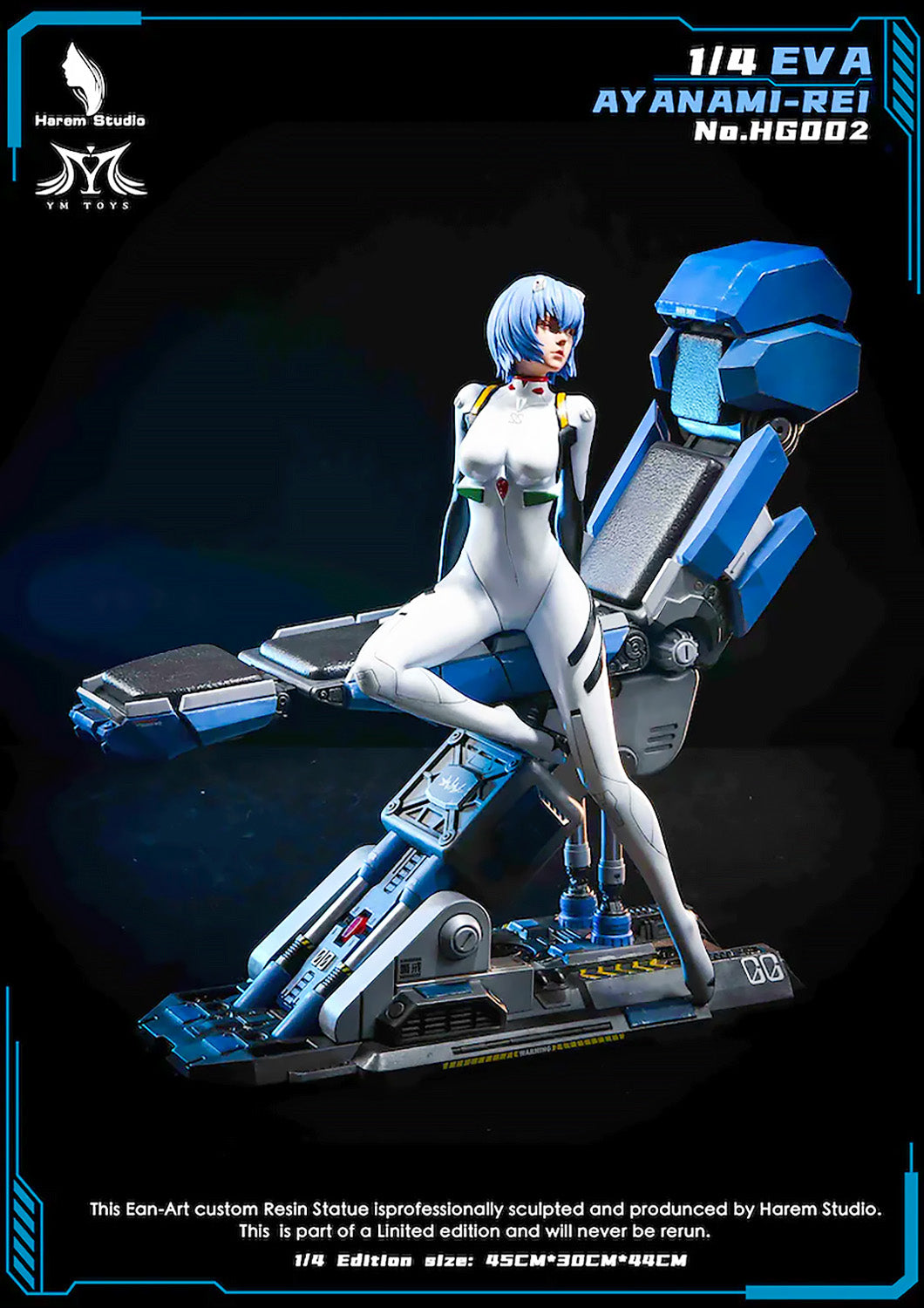 HAREM STUDIO NEON GENESIS EVANGELION AYANAMI REI STATUE 1/4 HG-002 - Anotoys Collectibles