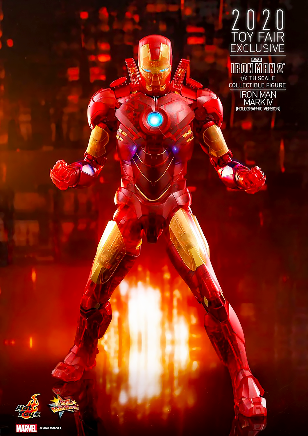 HOT TOYS MARVEL IRON MAN 2 MARK IV HOLOGRAPHIC VERSION 1/6TH SCALE COLLECTIBLE FIGURE - MMS568 - Anotoys Collectibles