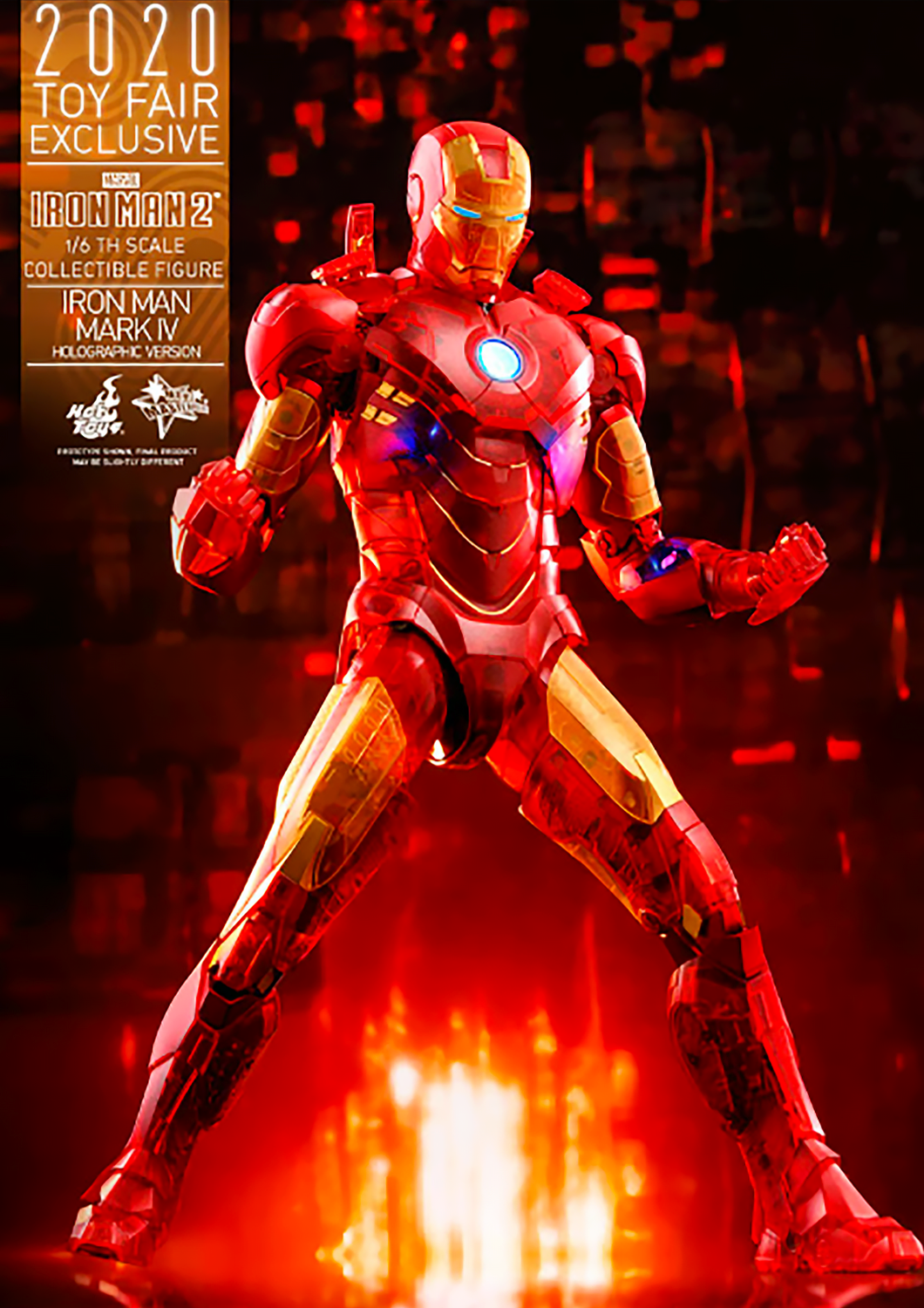 HOT TOYS MARVEL IRON MAN 2 MARK IV HOLOGRAPHIC VERSION 1/6TH SCALE COLLECTIBLE FIGURE - MMS568 - Anotoys Collectibles