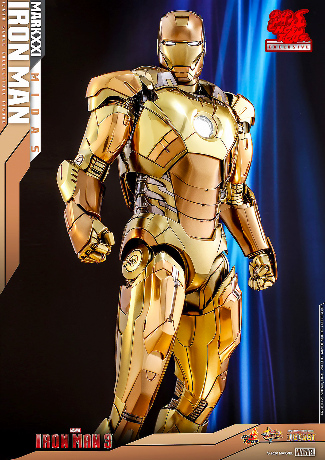HOT TOYS MARVEL IRON MAN 3 XXI (MIDAS) COLLECTIBLE FIGURE 1/6 MMS586D36 - Anotoys Collectibles