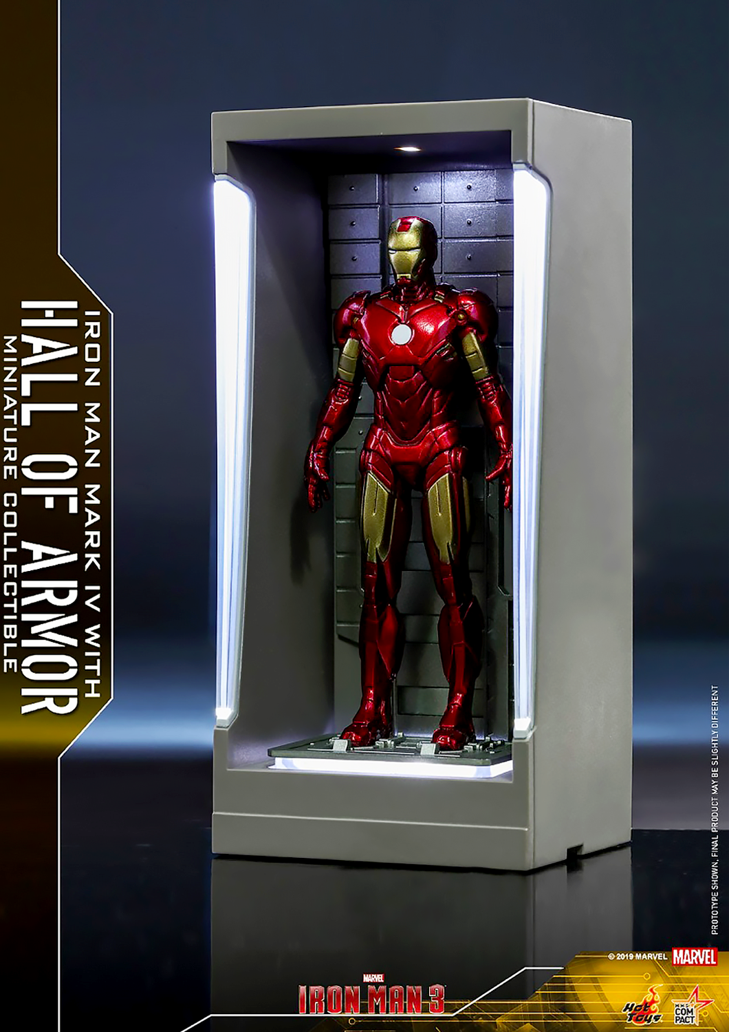 HOT TOYS MARVEL IRON MAN MARK IV - MARK 4 WITH HALL OF ARMOR MINIATURE COLLECTIBLE - MMSC008 - Anotoys Collectibles