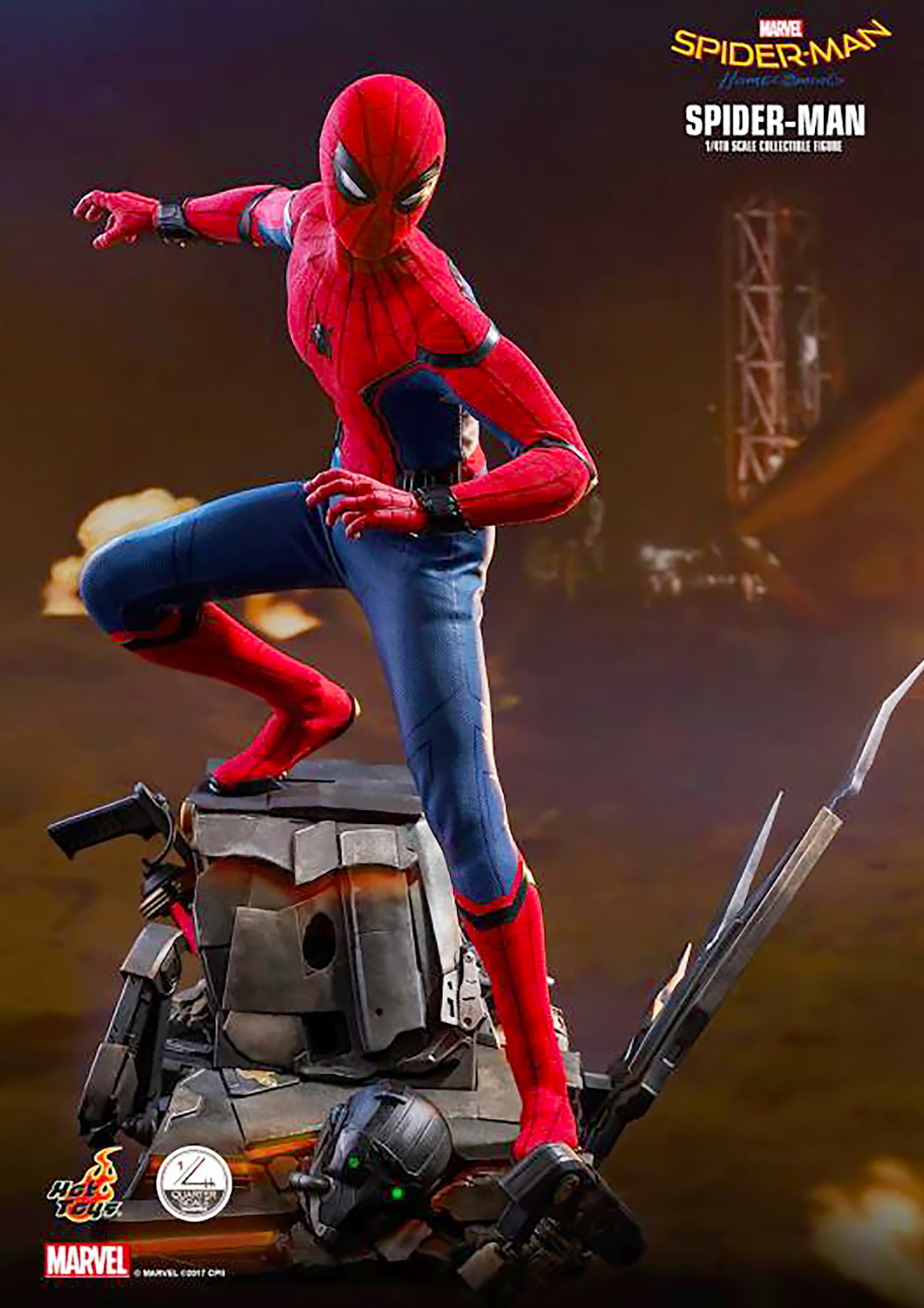 HOT TOYS MARVEL SPIDER-MAN: HOMECOMING SPIDER-MAN 1/4 COLLECTIBLE FIGURE - QS014 - Anotoys Collectibles