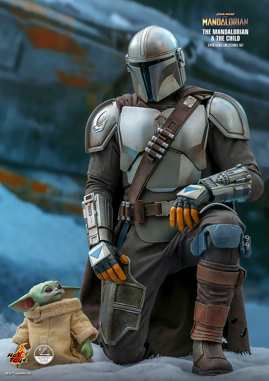 HOT TOYS STAR WARS 1/4TH SCALE THE MANDALORIAN & THE CHILD COLLECTIBLE SET QS016 - Anotoys Collectibles
