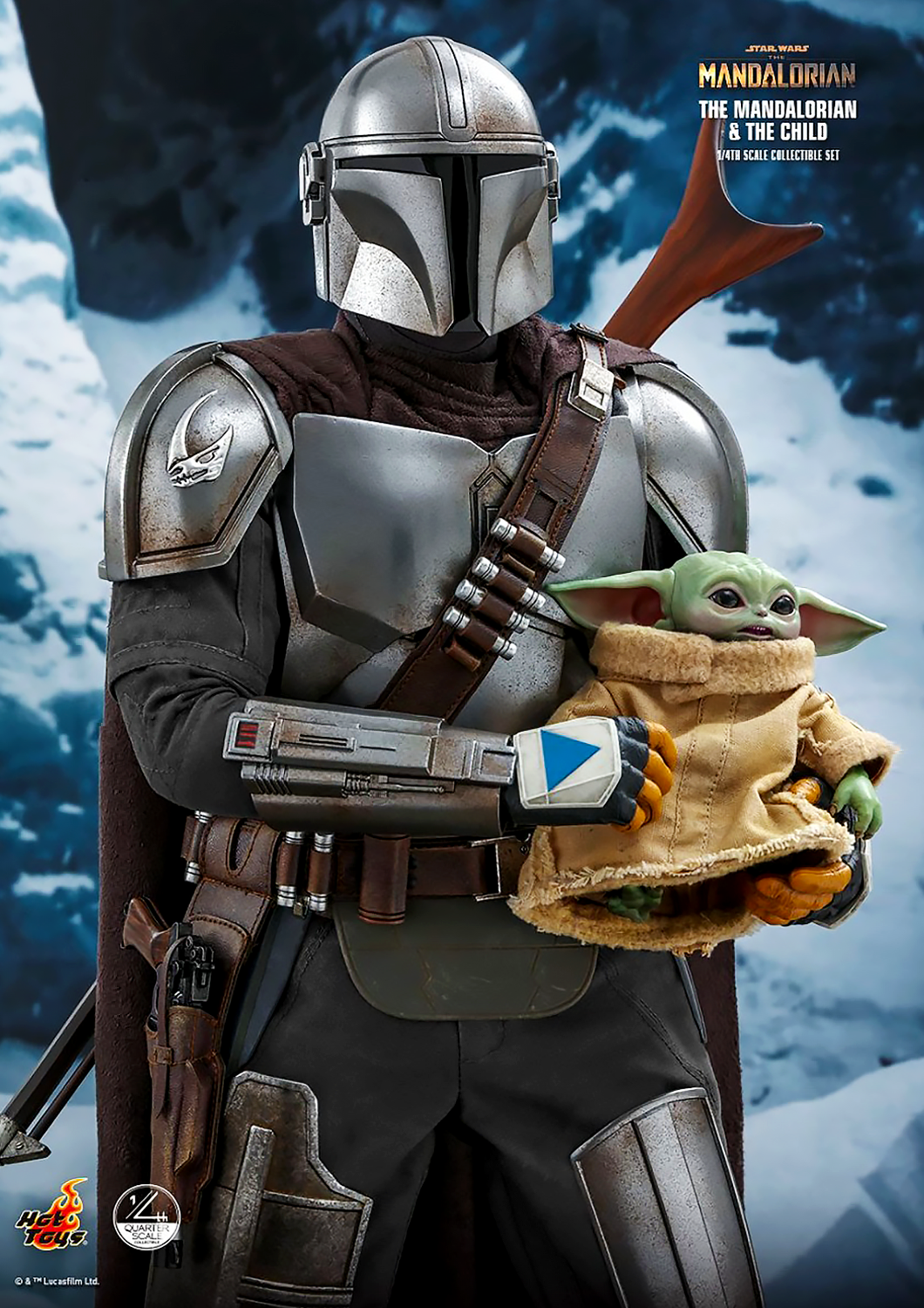 HOT TOYS STAR WARS 1/4TH SCALE THE MANDALORIAN & THE CHILD COLLECTIBLE SET QS016 - Anotoys Collectibles