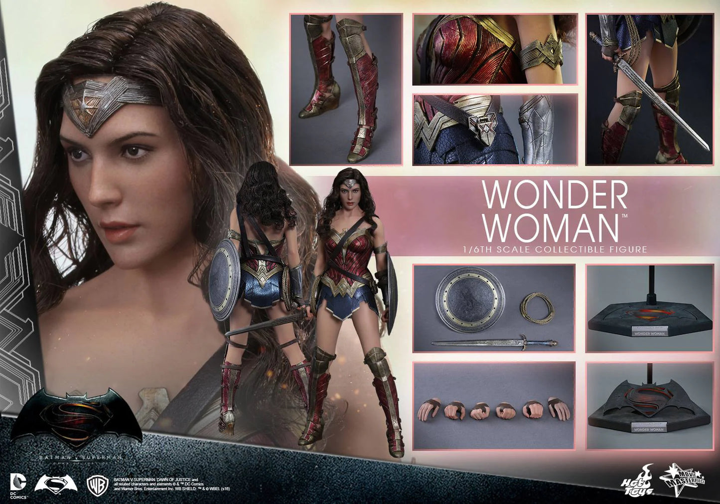 HOT TOYS DC BATMAN VS SUPERMAN DAWN OF JUSTICE WONDER WOMAN 1/6 SCALE MMS359 - Anotoys Collectibles