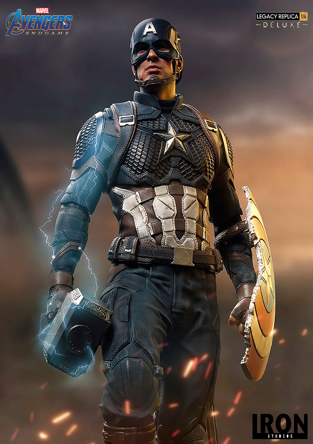 IRON STUDIOS AVENGERS ENDGAME CAPTAIN AMERICA DELUXE LEGACY REPLICA 1/4 MARCAS20219-14 - Anotoys Collectibles