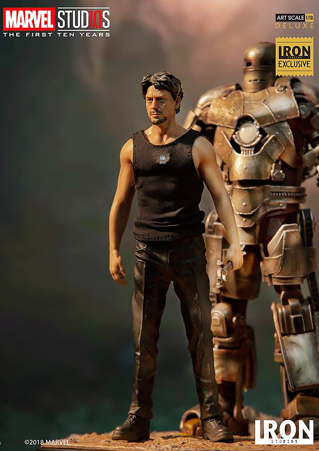 IRON STUDIOS IRON MAN MARK I - MARK 1 & TONY STARK STATUE 1/10 MARCWR10918-10 - Anotoys Collectibles