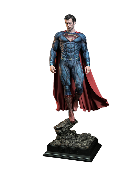 JND STUDIOS JUSTICE LEAGUE SUPERMAN HYPERREAL MOVIE STATUE 1/3 SCALE (BLUE & RED) W/ BUST - Anotoys Collectibles