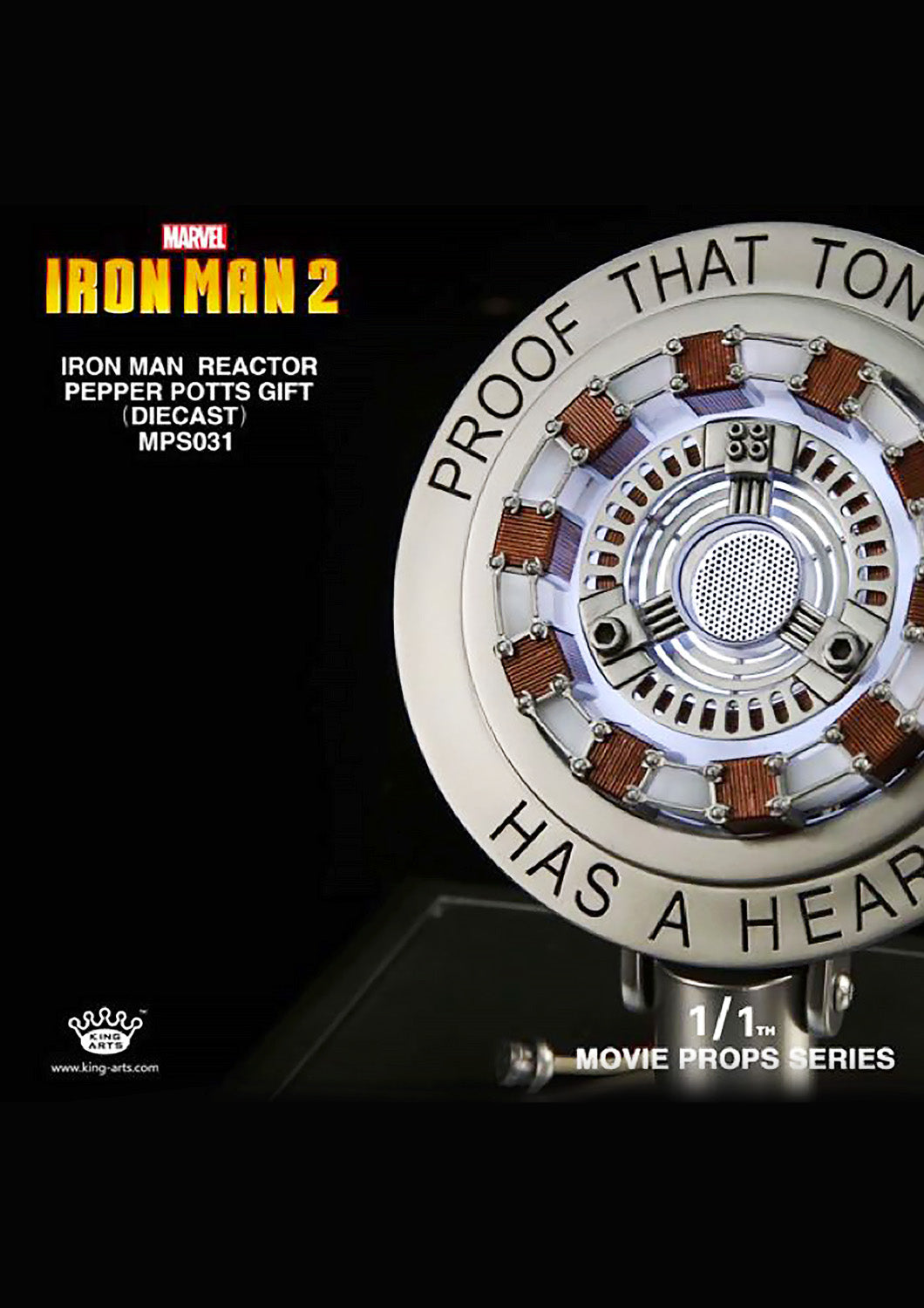 KING ARTS IRONMAN 2 ARC REACTOR PEPPER POTTS GIFT 1/1 MPS031 - Anotoys Collectibles