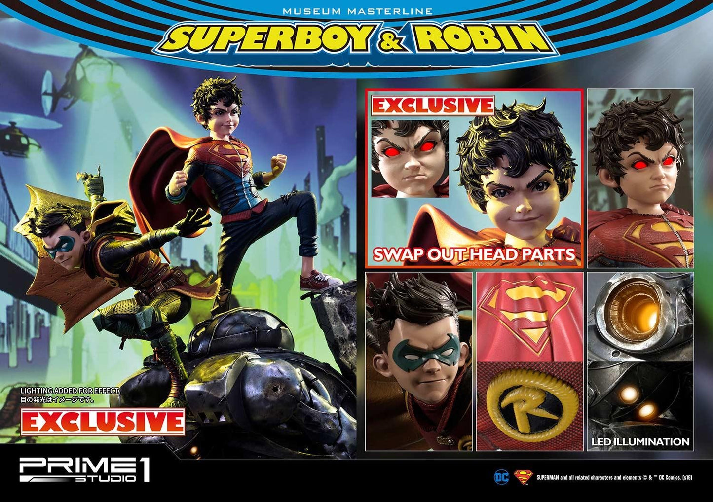 PRIME 1 STUDIO SUPERBOY AND ROBIN EXCLUSIVE VERSION MMDC-38EX - Anotoys Collectibles