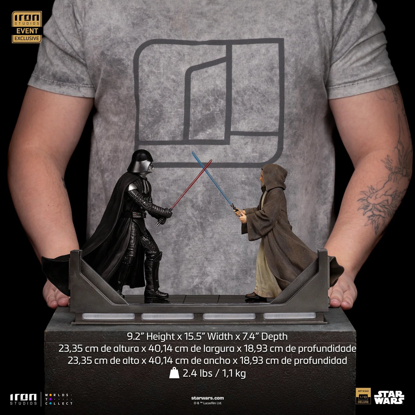IRON STUDIOS - STAR WARS - DARTH VADER VS OBI-WAN KENOBI ART SCALE 1/10 - LUCSWR123325-10 - Anotoys Collectibles