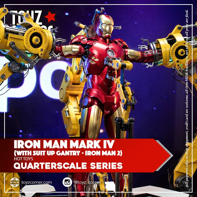 HOT TOYS IRON MAN 2 : IRON MAN MARK IV WITH SUIT-UP GANTRY QS021 - Anotoys Collectibles
