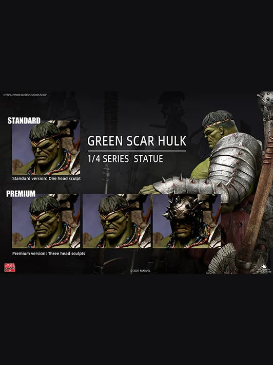 QUEEN STUDIOS MARVEL GREEN SCAR HULK STATUE 1/4 PREMIUM VERSION - Anotoys Collectibles