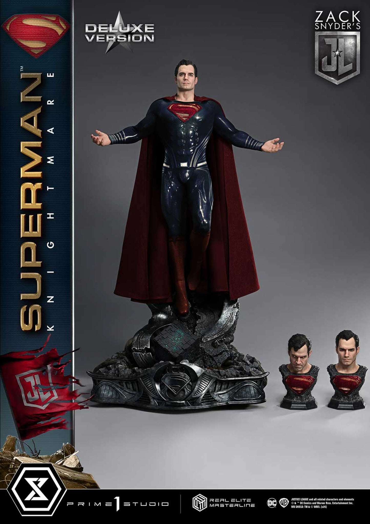 PRIME 1 STUDIO REAL ELITE MASTERLINE JUSTICE LEAGUE (FILM) SUPERMAN KNIGHTMARE COLOR EDITION DX BONUS VERSION(PRE-ORDER) - Anotoys Collectibles