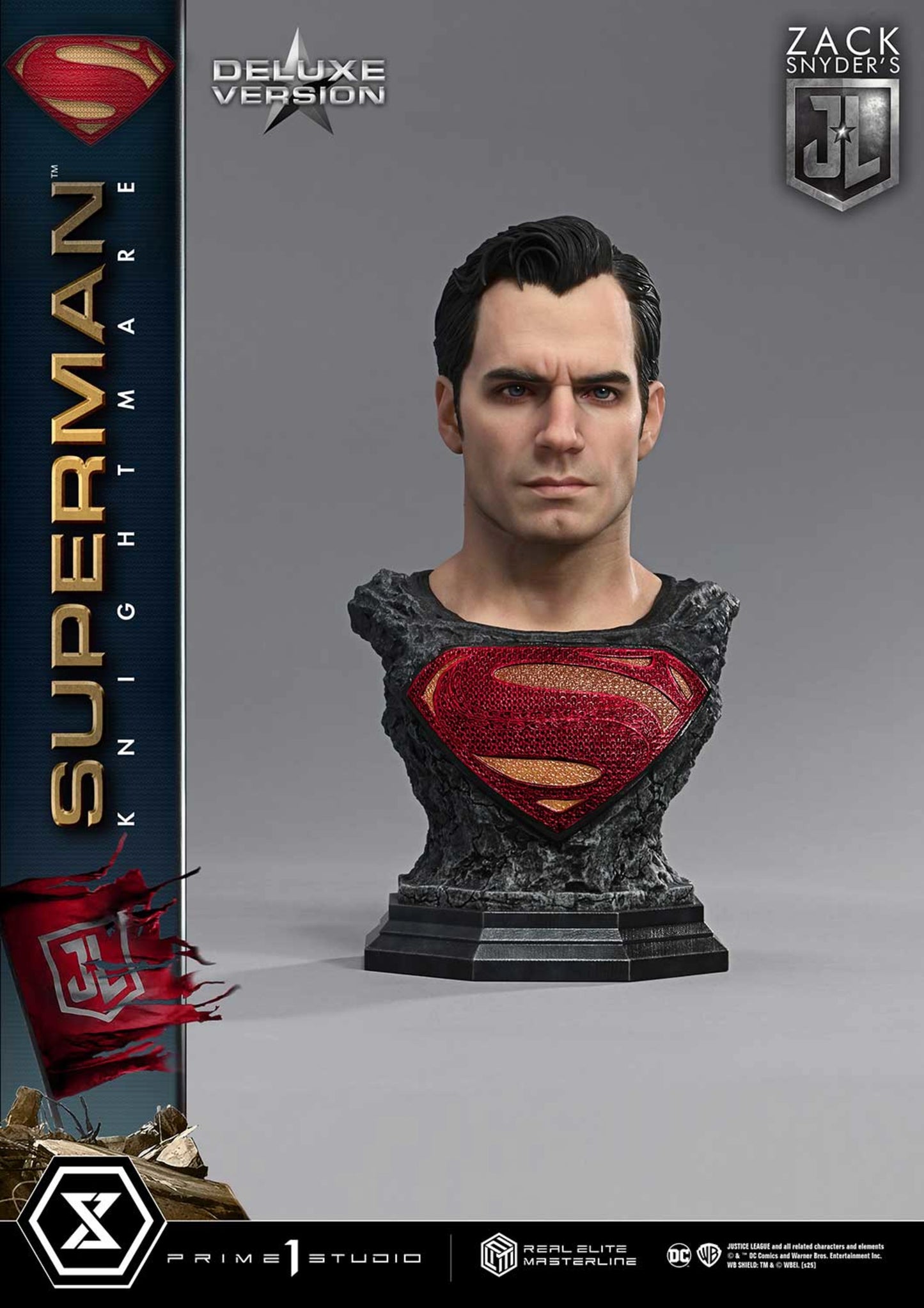 PRIME 1 STUDIO REAL ELITE MASTERLINE JUSTICE LEAGUE (FILM) SUPERMAN KNIGHTMARE COLOR EDITION DX BONUS VERSION(PRE-ORDER) - Anotoys Collectibles
