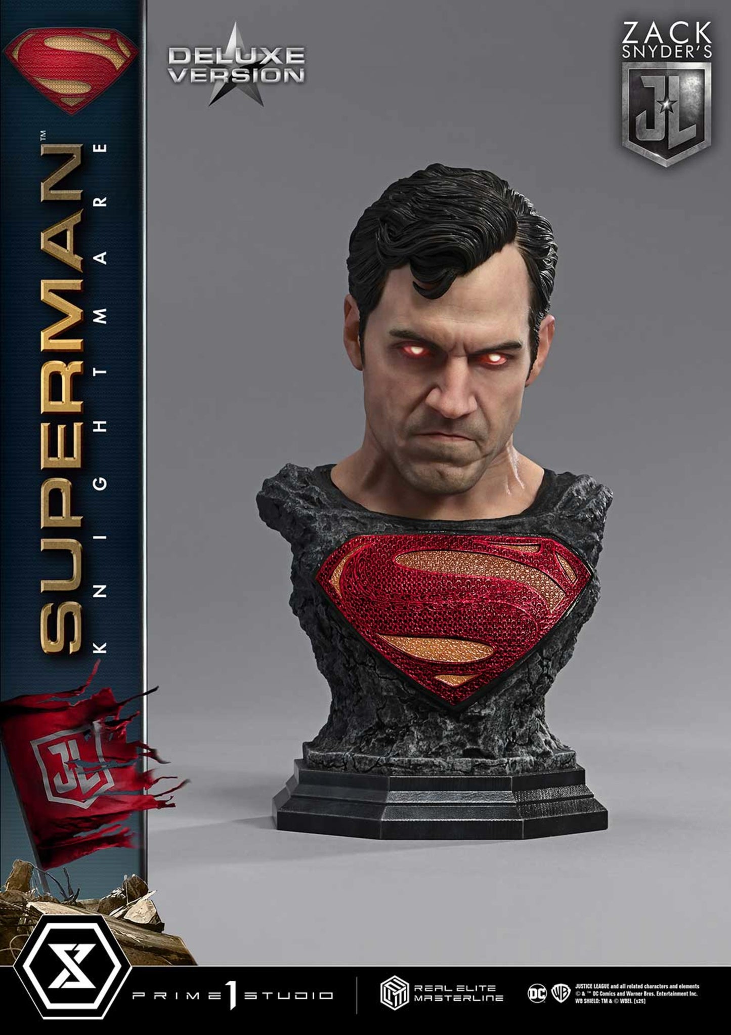 PRIME 1 STUDIO REAL ELITE MASTERLINE JUSTICE LEAGUE (FILM) SUPERMAN KNIGHTMARE COLOR EDITION DX BONUS VERSION(PRE-ORDER) - Anotoys Collectibles