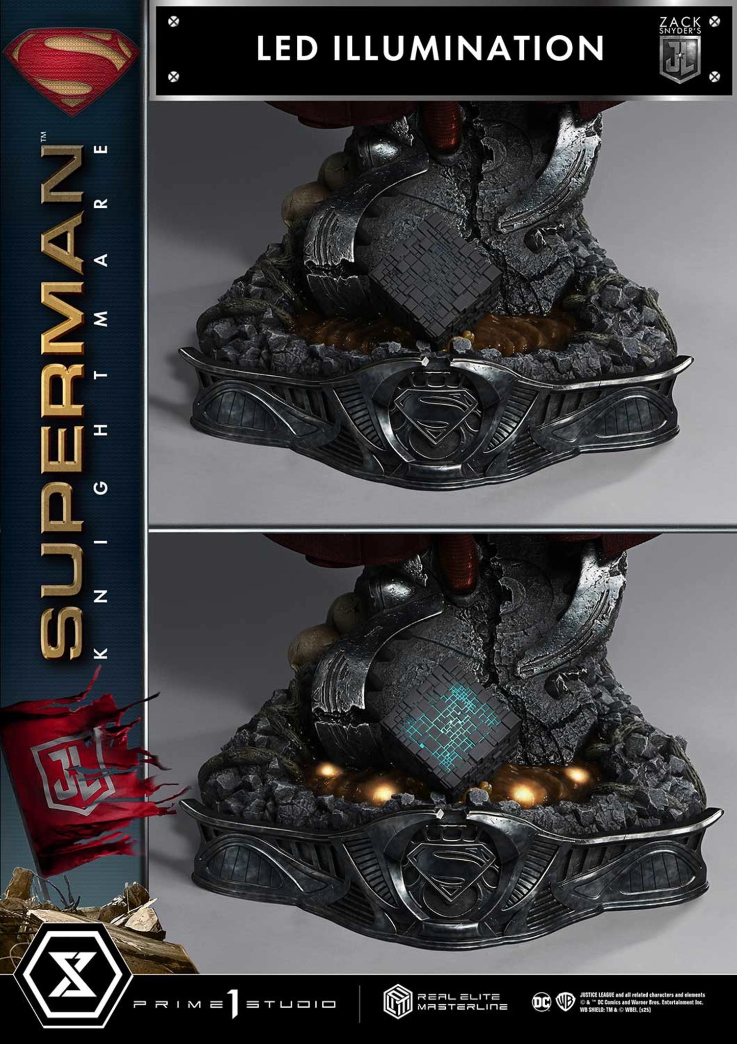 PRIME 1 STUDIO REAL ELITE MASTERLINE JUSTICE LEAGUE (FILM) SUPERMAN KNIGHTMARE COLOR EDITION DX BONUS VERSION(PRE-ORDER) - Anotoys Collectibles