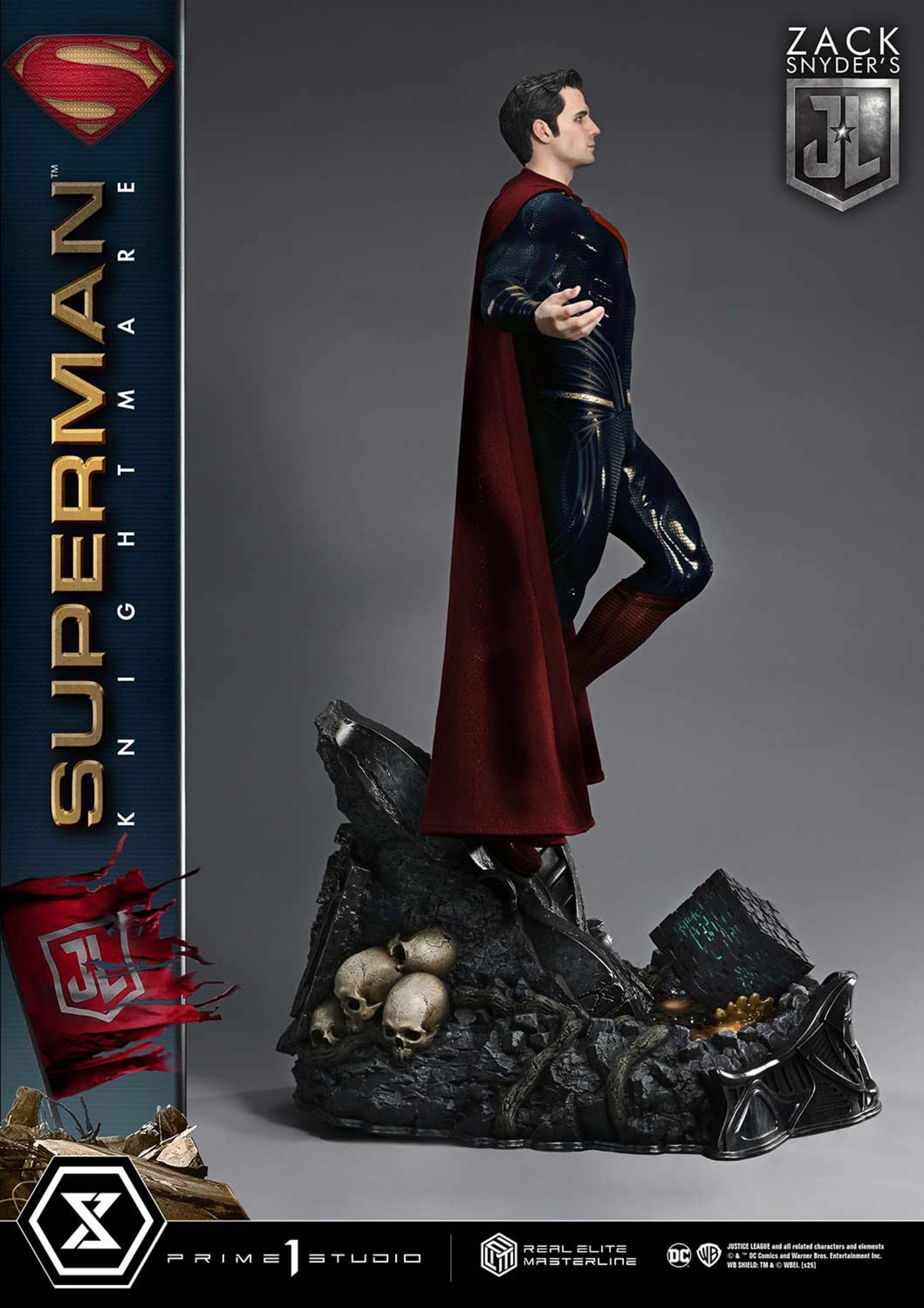 PRIME 1 STUDIO REAL ELITE MASTERLINE JUSTICE LEAGUE (FILM) SUPERMAN KNIGHTMARE COLOR EDITION DX BONUS VERSION(PRE-ORDER) - Anotoys Collectibles