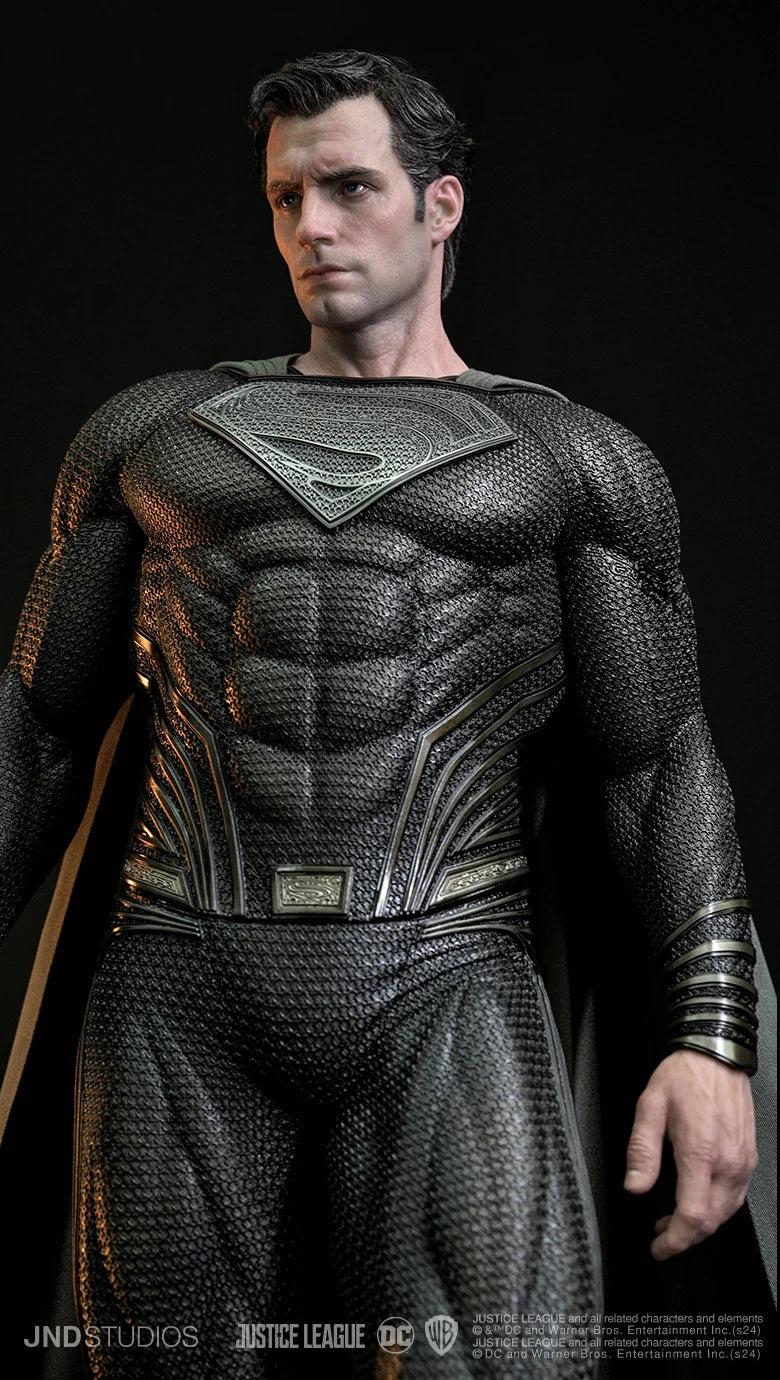 JND STUDIOS JUSTICE LEAGUE SUPERMAN HYPERREAL MOVIE STATUE 1/3 SCALE (BLACK) - Anotoys Collectibles