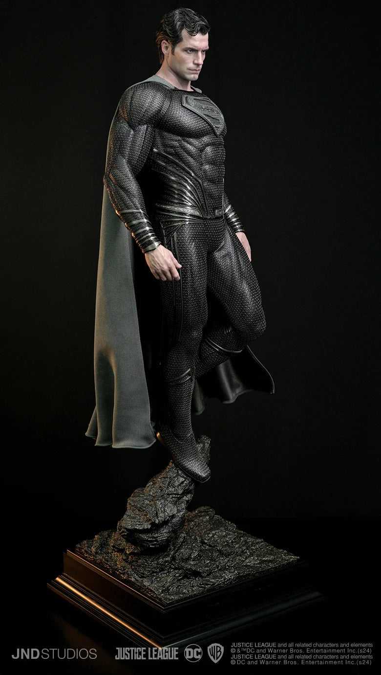 JND STUDIOS JUSTICE LEAGUE SUPERMAN HYPERREAL MOVIE STATUE 1/3 SCALE (BLACK) - Anotoys Collectibles