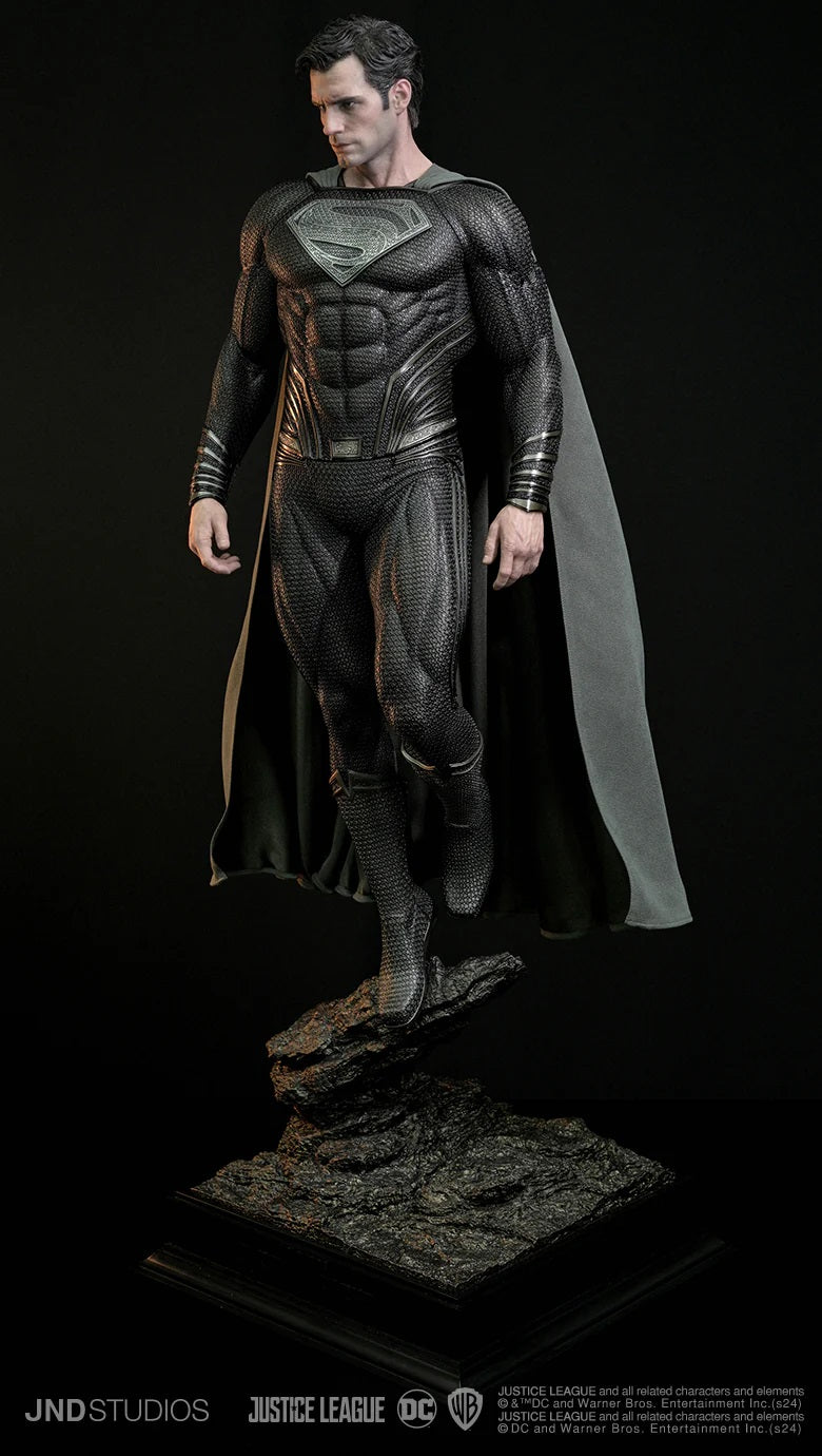 JND STUDIOS JUSTICE LEAGUE SUPERMAN HYPERREAL MOVIE STATUE 1/3 SCALE (BLACK) - Anotoys Collectibles