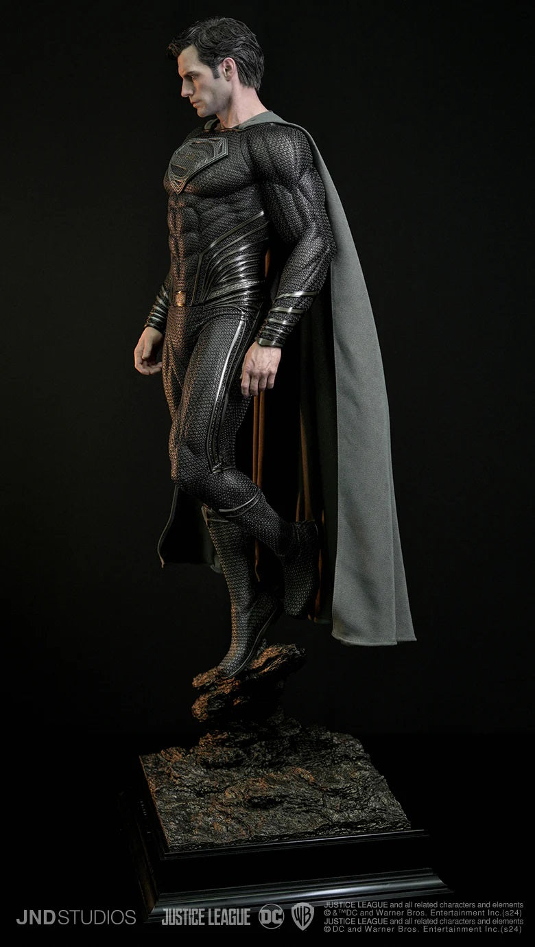JND STUDIOS JUSTICE LEAGUE SUPERMAN HYPERREAL MOVIE STATUE 1/3 SCALE (BLACK) - Anotoys Collectibles