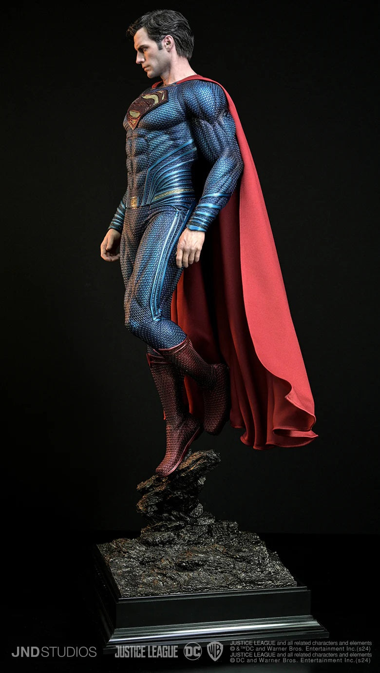 JND STUDIOS JUSTICE LEAGUE SUPERMAN HYPERREAL MOVIE STATUE 1/3 SCALE (BLUE & RED) W/ BUST - Anotoys Collectibles