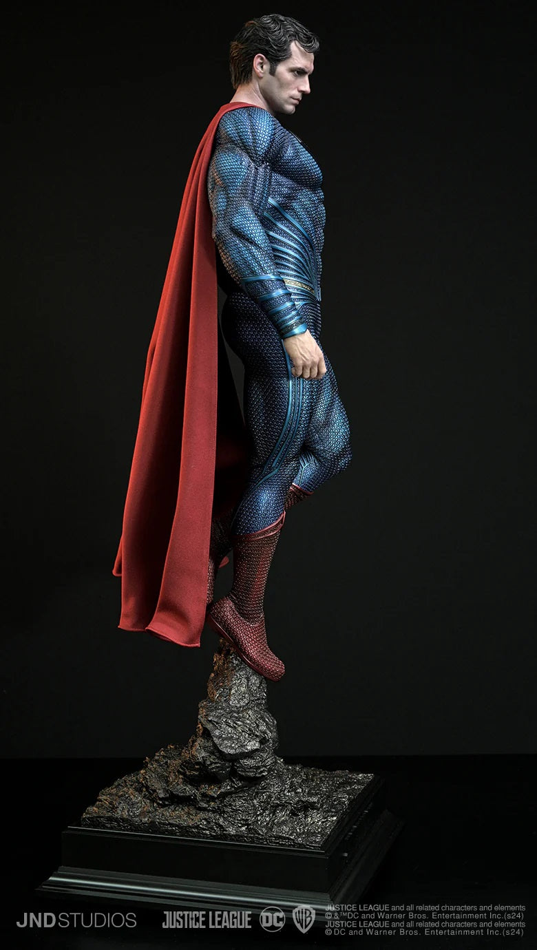 JND STUDIOS JUSTICE LEAGUE SUPERMAN HYPERREAL MOVIE STATUE 1/3 SCALE (BLUE & RED) W/ BUST - Anotoys Collectibles