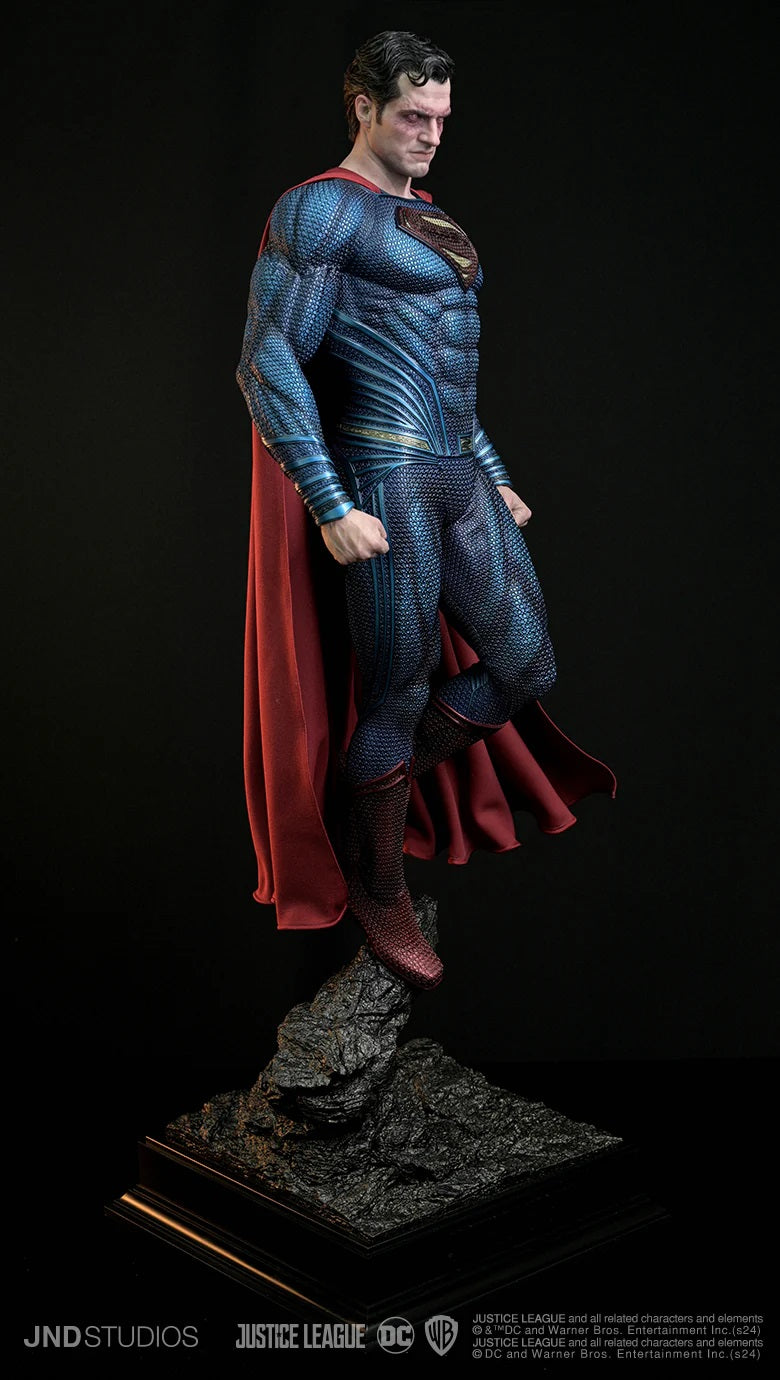 JND STUDIOS JUSTICE LEAGUE SUPERMAN HYPERREAL MOVIE STATUE 1/3 SCALE (BLUE & RED) W/ BUST - Anotoys Collectibles