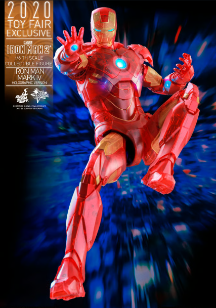 HOT TOYS MARVEL IRON MAN 2 MARK IV HOLOGRAPHIC VERSION 1/6TH SCALE COLLECTIBLE FIGURE - MMS568 - Anotoys Collectibles