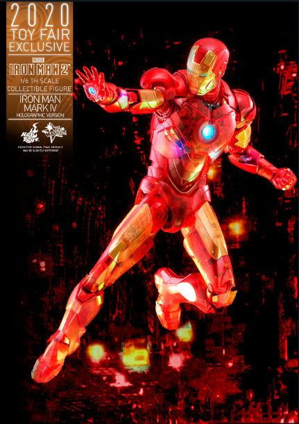 HOT TOYS MARVEL IRON MAN 2 MARK IV HOLOGRAPHIC VERSION 1/6TH SCALE COLLECTIBLE FIGURE - MMS568 - Anotoys Collectibles