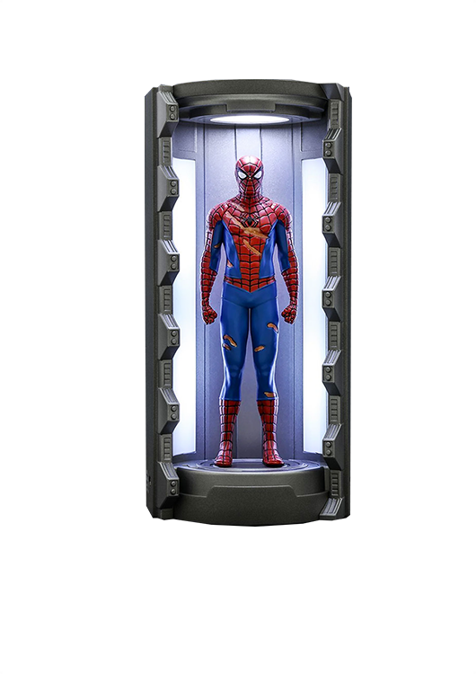 HOT TOYS MARVEL SPIDERMAN DAMAGED CLASSIC SUIT ARMORY MINIATURE COLLECTIBLE VGMC019 - Anotoys Collectibles