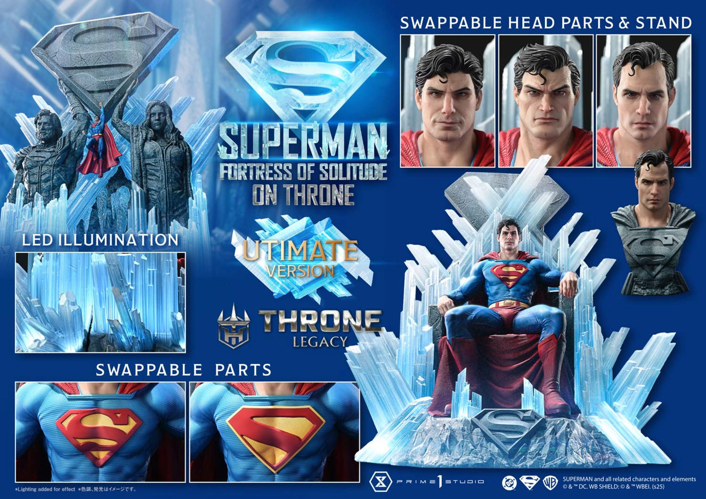 PRIME 1 STUDIO DC SUPERMAN FORTRESS OF SOLITUDE ON THRONE 1/4 SCALE(PRE-ORDER)