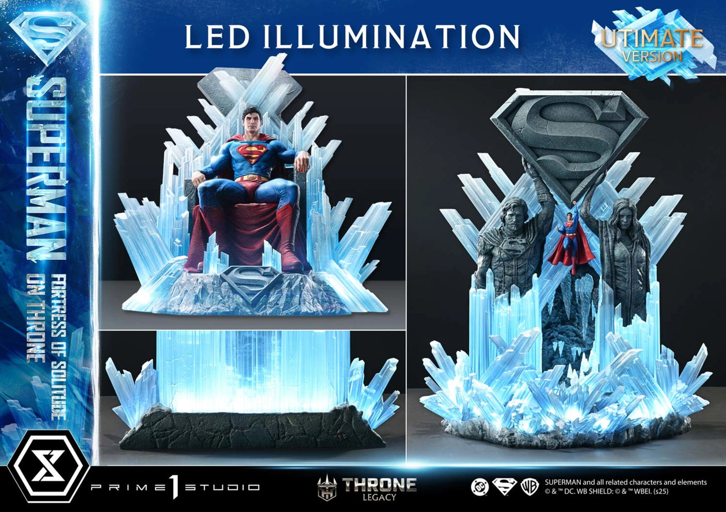 PRIME 1 STUDIO DC SUPERMAN FORTRESS OF SOLITUDE ON THRONE 1/4 SCALE(PRE-ORDER)