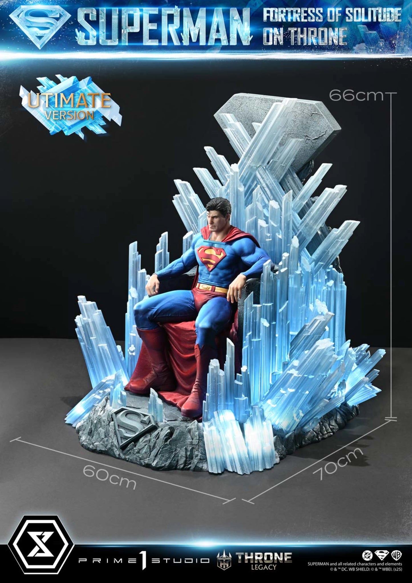PRIME 1 STUDIO DC SUPERMAN FORTRESS OF SOLITUDE ON THRONE 1/4 SCALE(PRE-ORDER)