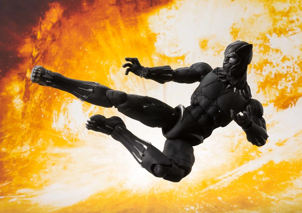 SH FIGUARTS MARVEL AVENGERS INFINITY WAR BLACK PANTHER & TAMASHII EFFECT ROCK - SHF55066. - Anotoys Collectibles